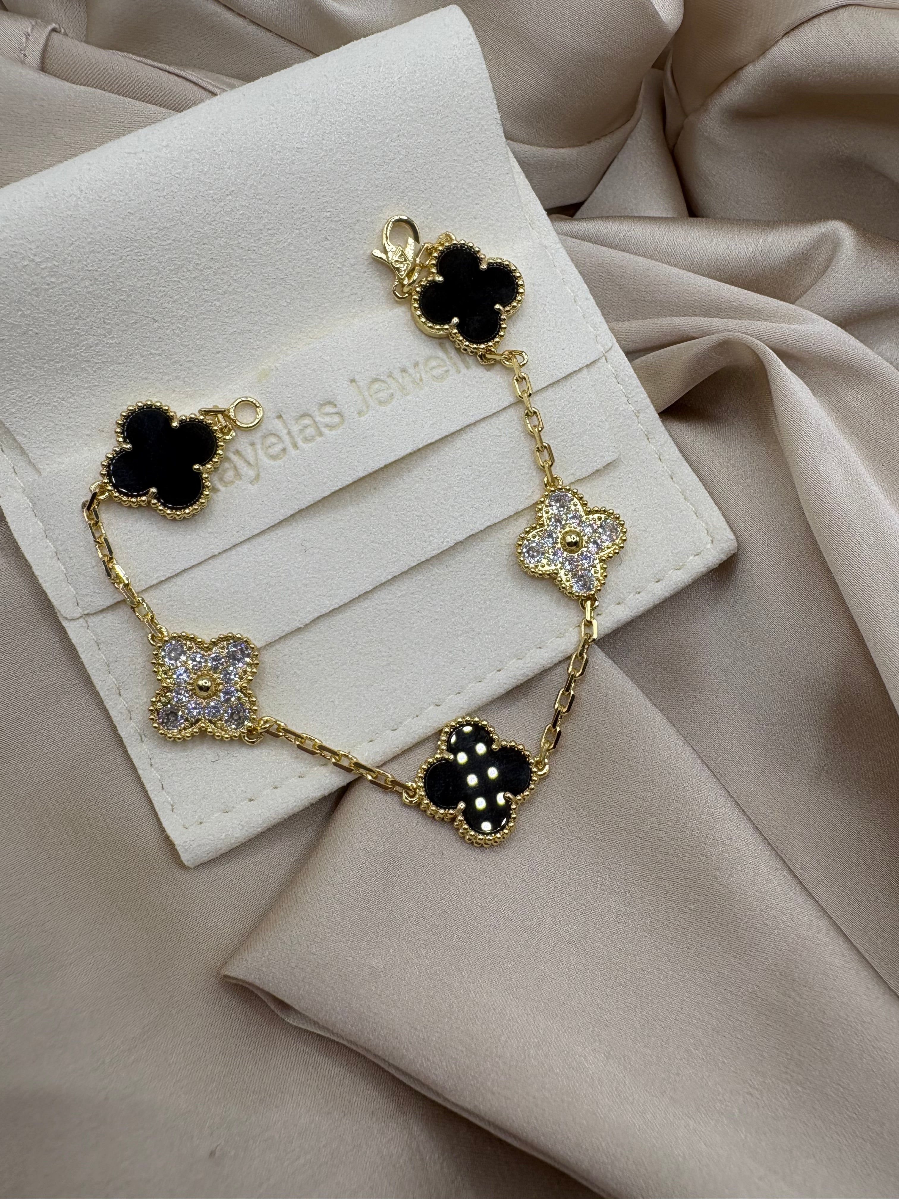 Bracelet "Vanessa noir Doré"