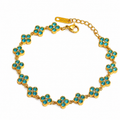 Bracelet "Turquoise trèfle"